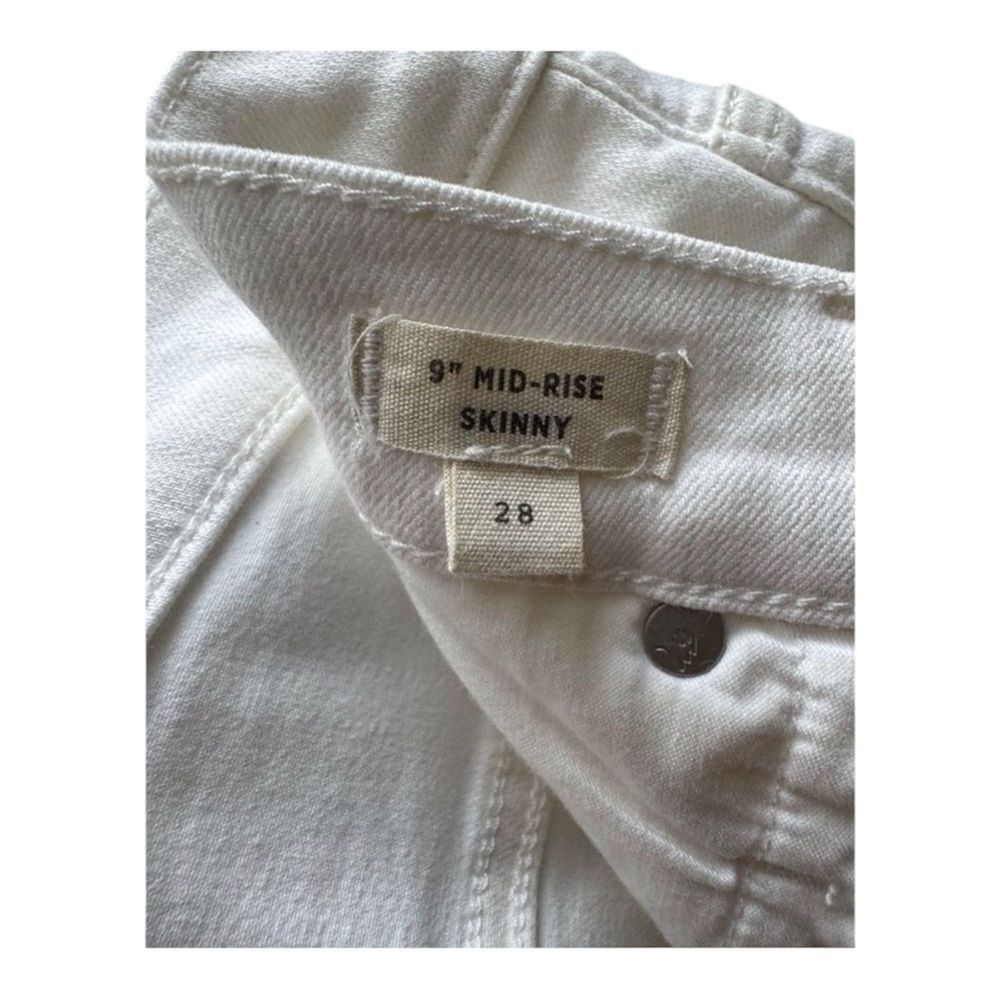 Madewell 9” Mid Rise Skinny Jeans White Button Fly Size 28 - Picture 8 of 8